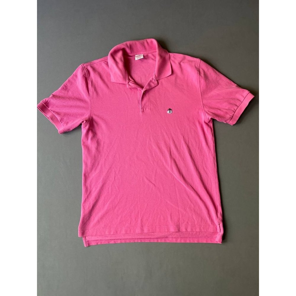 Brooks Brothers Polo Shirt Mens Medium Pink Performance Pique Golf Preppy
